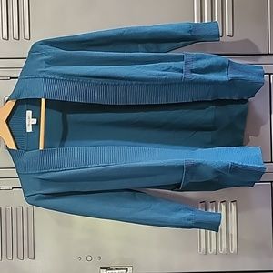 Active USA Turquoise 3/4 Sleeve Cartigan Sweater Size Medium
